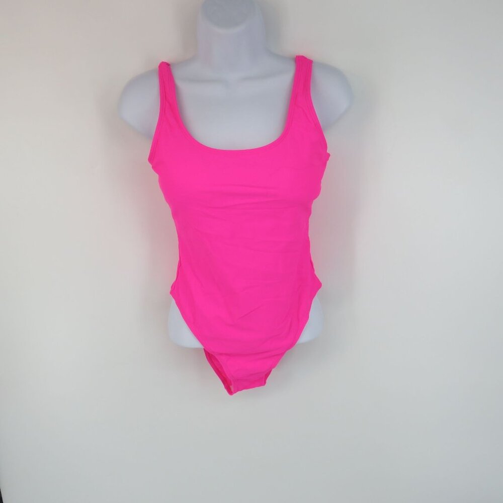 Tempt Me Women's High Cut One Piece Pink Swimsuit Tummy Control Small NWT